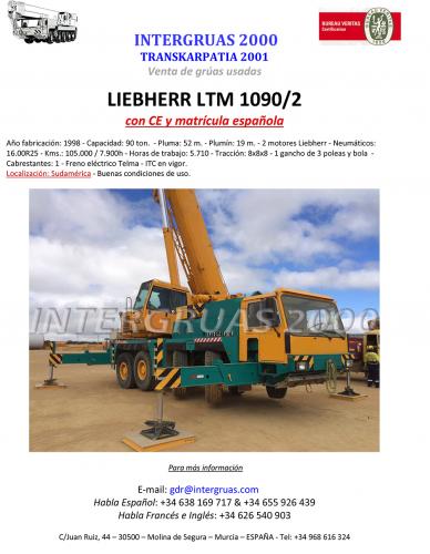 En venta grua movil LIEBHERR LTM 1090/2 año  - Imagen 1