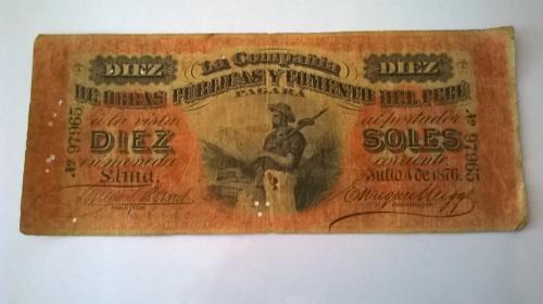 VENDO BILLETES PERUANOS 1875 DE LA GUERRA DE - Imagen 1