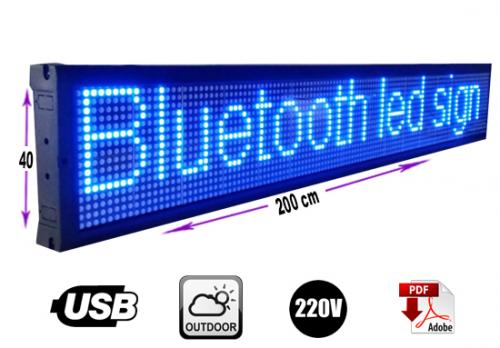 Letrero programable 200 x 40 cm color Azul I - Imagen 1
