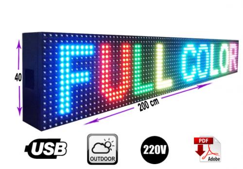 Letrero Led Programable RGB 40 x 200 cm Impo - Imagen 1